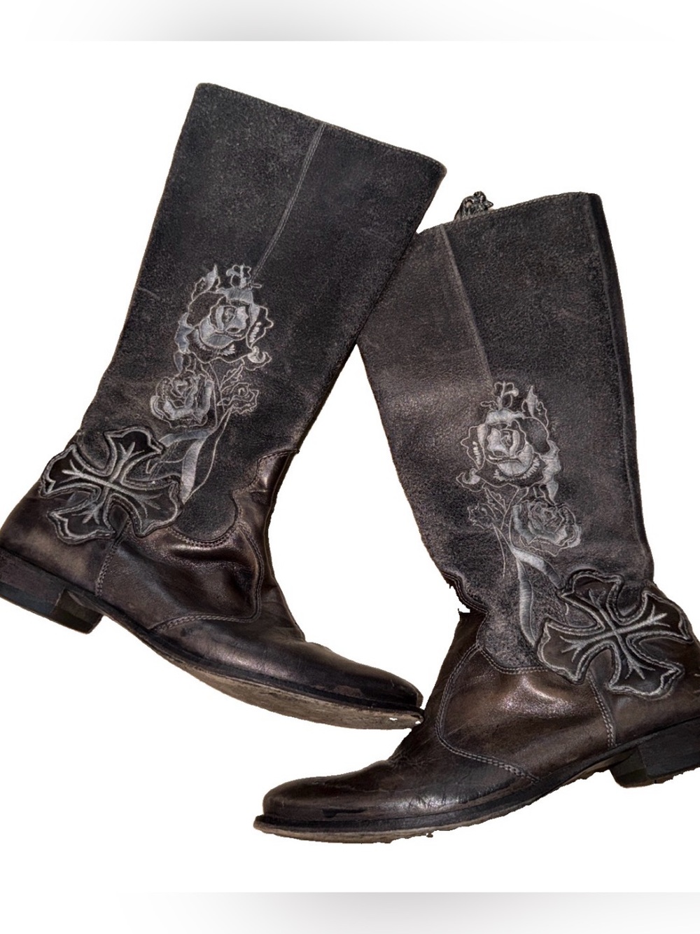 Mark Nason Rose Embroidered Cowboy Boots Sz. 8
